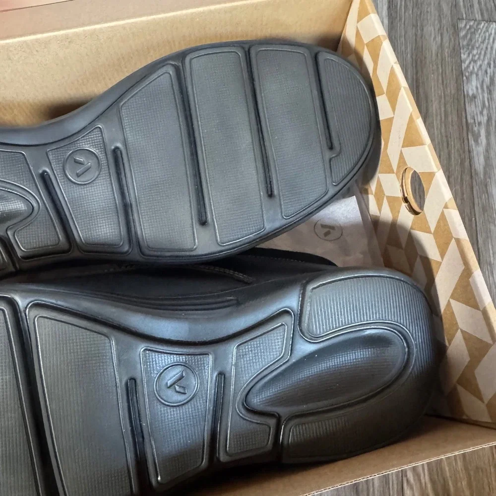 Anodyne No 64 Comfort Shoes Mens 10.5 Black Leather Hook and Loop Diabetic New